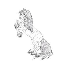 Rearing Stallion Lines By Requay On Deviantart Horse Coloring Pages Horse Sketch Horse Coloring