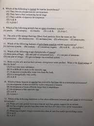 Solved 8 Which Of The Following Is Typical For Marine Chegg Com