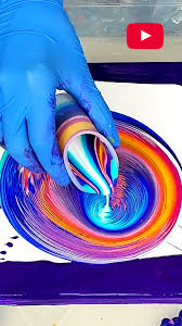 Ring Pour Tutorial By Olga Soby From Smart Art Materials Fluid Acrylic Technique With Beautiful Colors Acrylic Pouring Acrylic Pouring Art Fluid Art
