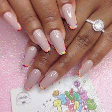Neon Outline Nails By Paolinanails Nail Art Summer Summer Nails Orange Nails