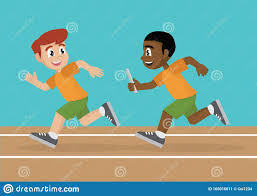 Maybe you would like to learn more about one of these? Caricatura Dos Atletas Compiten Una Carrera De Relevos En La Pista De Carreras Ilustracion Del Vector Ilustracion De Atleta Corredor 165016611