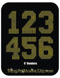 6 Iron On Jersey Numbers Iron On Rhinestone Numbers Etsy Rhinestone Transfers Iron On Letters Jersey Font