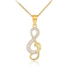 10k Yellow Gold Diamond Treble Clef Charm Music Note Pendant Necklace Visit The Image Link More Deta Necklace For Girlfriend Diamond Studs Pendant Necklace