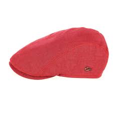 Red Jackson Flat Cap Linen Gottmann Reference 10521 Chapellerie Traclet