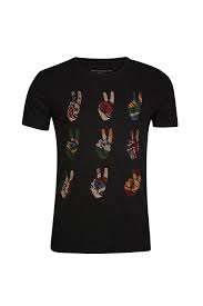 John Varvatos Mens Peace Sign T Shirt Black Linea Fashion