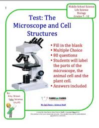 Check spelling or type a new query. Biology Test On Microscopes And Cell Structure School Biology Test Biology Science Cells
