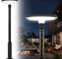 HCOOR 107" Solar Lamp Post Light Outdoor with Glowing Bamboo ...