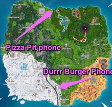 I've made sure that the location pops up before starting the quest and have never gotten out of the vehicle. Dial The Durrr Burger And Pizza Pit Numbers Fortnite Challenge Guide Polygon
