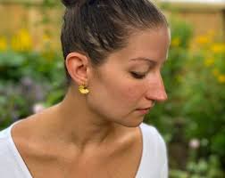 Pencil Shaving Post Earrings in 14k Gold Plated Large Sculptural Studs