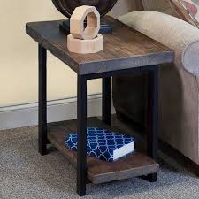 Alaterre Pomona Reclaimed Wood Metal End Table Rustic End Tables Living Room End Tables Metal End Tables