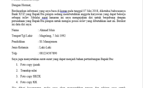 Contoh surat lamaran kerja bank bni. Contoh Surat Lamaran Kerja Di Bank Bni Lulusan Sma Seputar Bank Cute766