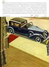 Lincoln V12 Brunn Brougham 1938 Automobile Advertising Vintage Cars Car Ads