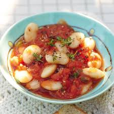 Weisse Bohnen In Tomatensauce Rezept Rezepte Griechisches Essen Weisse Bohnen