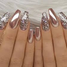 Beautiful Rose Gold Nails Gold Nail Art Gold Nails