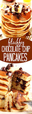 Fluffy Chocolate Chip Pancakes Recipe Crunchy Creamy Sweet Chocolate Chip Pancakes Chocolate Chip Pancakes Recipe Fluffy Pancake Recipe
