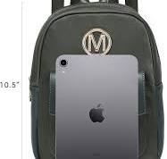 Amazon.com: Mochila de nailon mediano vintage para mujeres y adolescentes,  ligera, a la moda, impermeable, para viajes, casual, forro polar verde con  ...