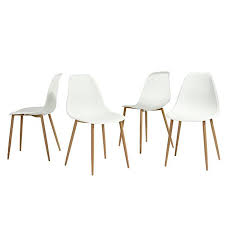 Greenforest Eames Dining Chair Metal Wood Legs Plastic Seat And Back For Dining Room Chairs Sets Of 4 Plastic Dining Chairs Eames Dining Modern Kitchen Chair