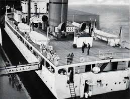 Steamship deck plans accommodation plans were commonly used to promote ocean liners' charms, especially after 1900, when passenger amenities grew sharply. View Of The Boat Deck On A Steamship Of The Baltimore Mail Line 1930s Laconia Old Ship Steamship