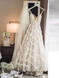A Line Ivory Lace Wedding Dress Sweep Brush Train Spaghetti Straps Wedding Dress Amy1745 Ivory Wedding Dress Dream Wedding Dresses Wedding Dresses