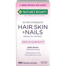 Biotin Pills For Hair Growth Walmart Nature S Bounty Optimal Solutions Hair Skin Nails Extra Strength 150 Softgels Multivitamin Supplement With Antioxidants C E Walmart Com Vitamins For Skin Hair Skin Nails Vitamins Hair Vitamins