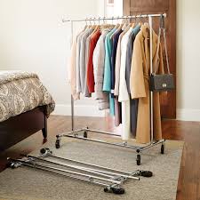 The top of the dresser can hold accessories, like hats or jewelry, as sugar and charm did here. Clothes Rack Chrome Metal Folding Commercial Clothes Rack The Container Store