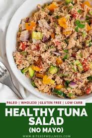 Healthy Mediterranean Tuna Salad No Mayo Is The Perfect 5 Minute Lunch Or Dinner Healthy Tuna Recipes Mediterranean Recipes Healthy Tuna Salad Recipe Healthy
