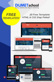 Buat Kamu Yang Lagi Cari Template Html Css Siap Pakai Gratis Bisa Banget Nih Cari Di Blognya Dumet School Ada 20 Free Template Html Css Siap Pakai Kal Di 2020 Desain