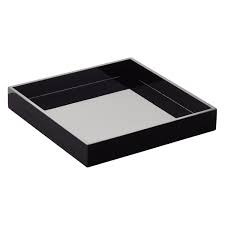 Rectangular serving trays , serving trays with mdf mould, black lacquer trays with flower pattern. Black Square Lacquered Serving Tray The Container Store