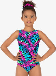 Girls Gymnastics Neon Tie Dye Tank Leotard