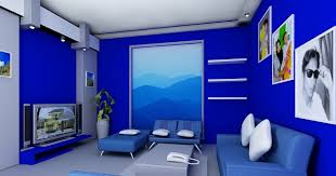 Kustom lukisan dinding wallpaper kamar langit biru, awan putih, jembatan kayu air danau pemandangan alam 3d ruang kreatif seni. 49 Cat Rumah Ruang Tamu Biru Info Terpopuler