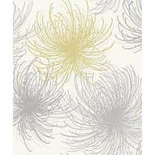Gold Cosmo Yellow Grey Floral Glitter Effect Glitter Wallpaper Mustard And Grey Wallpaper Yellow Grey Wallpaper