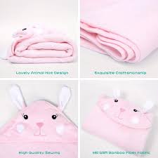 Find the center of the bath towel where you want the hood to be and lay the factory seemed edge at the top in the middle of the towel. Buy Touchat Bamboo Hooded Baby Towels Ultra Soft And Hypoallergenic Baby Bath Towels With Hood For Toddler Infant Newborn Large And Absorbent Toddler Towels For Baby Boy Girl Rabbit 35 1 X 35 1