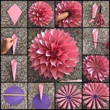 So Excited Just Made My First Full Dahlia It Sure Was A Lot Of Work But The End Result Is So Paper Flower Template Paper Flower Tutorial Paper Flowers Craft