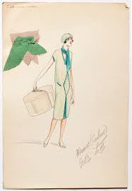 Costume Design In Art Deco Style For George Gershwins Musical Tell Me More Performed On Broadway In 1925 Des Vintage Drawing Art Deco Fashion Costume Design