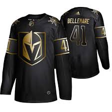 This hockey sweater features team patches and details that will stoke your anticipation to see the golden knights compete. Vegas Golden Knights 41 Pierre Edouard Bellemare Black Gold Adidas Jersey Dyin On Sale For Cheap Free Shipping
