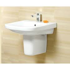 Bonnet nut retaining the cartridge for most single handle dst kitchen and bath faucets. White Ceramic Half Pedestal Wall Hung Wash Basin For Bathroom Id 20589050673