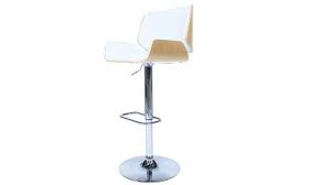 Tabouret Braak Bois Et Cuir Blanc Hauteur Reglable Mobilierrmoss Tabouret De Bar Tabouret Bois Et Cuir