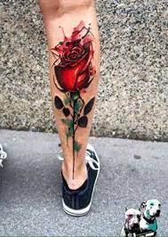 Check out the most painful tattoo spots, ahead. 50 Amazing Calf Tattoos Tattoos Watercolor Rose Tattoos Rose Tattoos Calf Tattoo