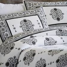 Black And White Paisley Bedding Paisley Block Print Duvet Cover Shams Bedding Set Vivaterra Print Bedding Vintage Bedding Set Block Print