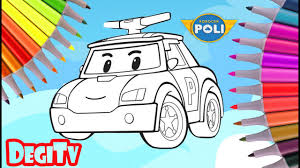 The characters of the poli robokar cartoon are presented as: Robocar Poli Coloring Pages Coloring Book Cartoon Youtube