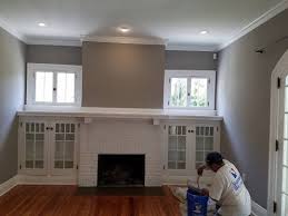 Prodigious Painting Llc On Instagram Pops Finishing Up Painting The Living Room Of This Bungalow With Benjamin Moore Silver Fox Pa Design Bungalow Painting