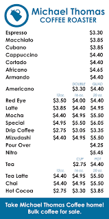 For over a decade, local coffee roaster michael thomas and his two daughters have created unique blends and single origin roasts for customers at their albuquerque shops. Menu Michael Thomas Coffee Roasters