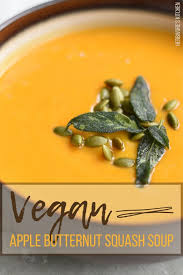 Apple Butternut Squash Soup With Crispy Sage Recipe Vegan Butternut Squash Soup Vegan Recipes Easy Butternut Squash Soup