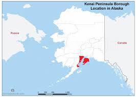 Official nps map of kenai fjords national park in alaska. Kenai Peninsula Borough Location Map Alaska Emapsworld Com