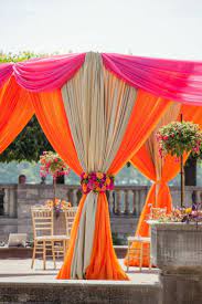 Orange And Pink Wedding Ceremony Orange And Pink Wedding Indian Wedding Decorations Wedding Decorations