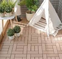 Interlocking Splicing Deck Tiles Easy Install & Cleaning WPC Tiles Indoor  Decor