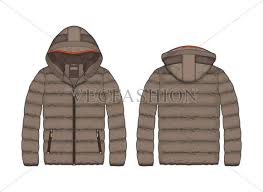 Women Outdoor Puffer Jacket Template Outdoor Woman Jackets Flat Drawings