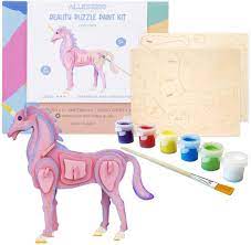 Allessimo™ reality puzzles are more than just a toy. Amazon Com Allessimo Create Paint 3d Paint Puzzle Reality Wooden Unicorn 30pcs Model Paint Kit With Brush Toys For Kids Puzzle Build 3d Puzzles Educational Crafts Building Diy Toys Games