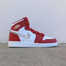 Air Jordan 1 Retro High Gs Big Kids Gym Red Metallic Silver White Jordan 1 Retro High Air Jordans Jordans