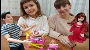 oyuncak bebek ailesi anne baba ve 3 kardes oyuncak bebek arabasi toys unboxing youtube